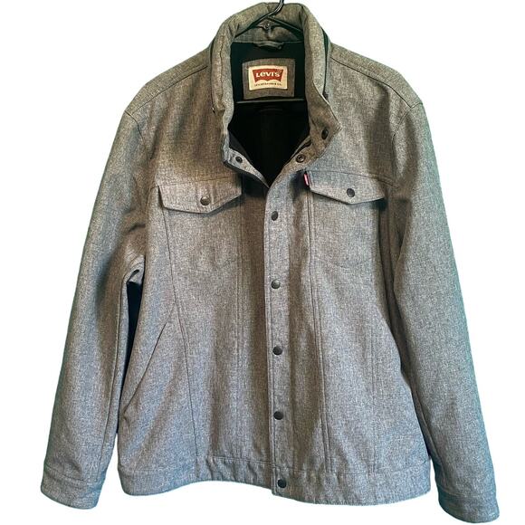 Levi’s Heather Gray Men's Hidden Hood Trucker Jacket XXL - Picture 1 of 8